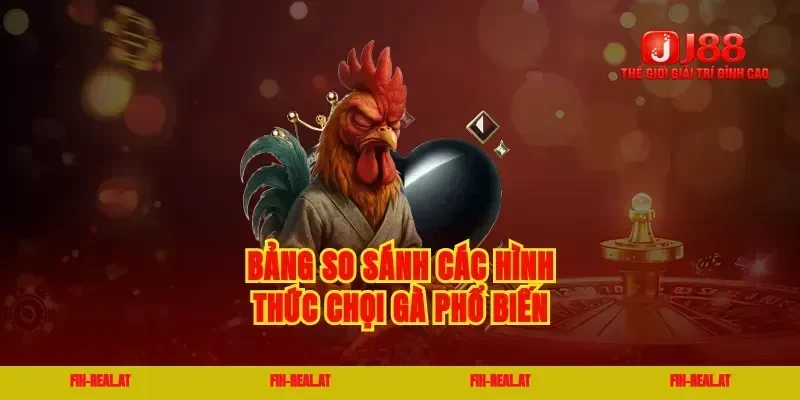 Bảng so sánh các hình thức chọi gà phổ biến