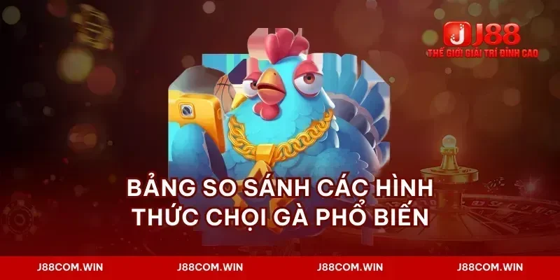 Bảng so sánh các hình thức chọi gà phổ biến